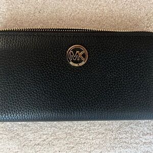 Michael Kors Pebbled Leather Zippered Wallet